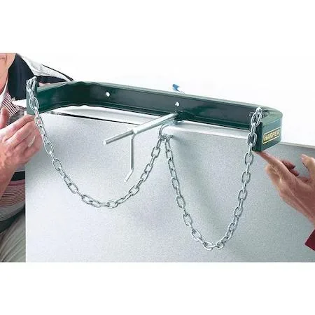 Steel double cylinder bracket 25 in wide wall mount chain securing