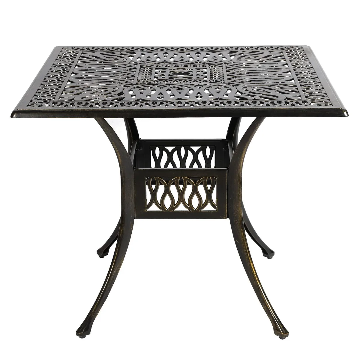 MEETWARM MEETWARM 35.4" Square Patio Table Dark Bronze — product photo
