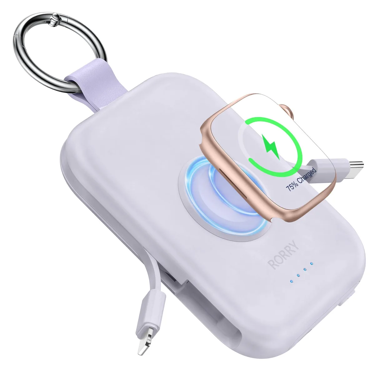 RORRY D2-5000 5000mAh Power Bank Purple — product photo
