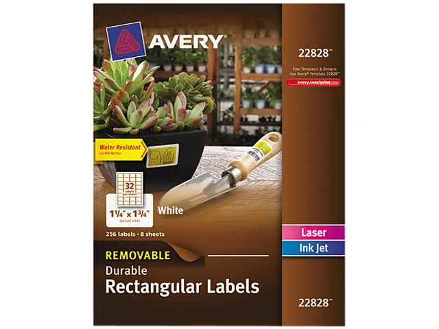 Avery Avery 22828 Removable Rectangle Label 1.25 x 1.75 256 Pack — product photo