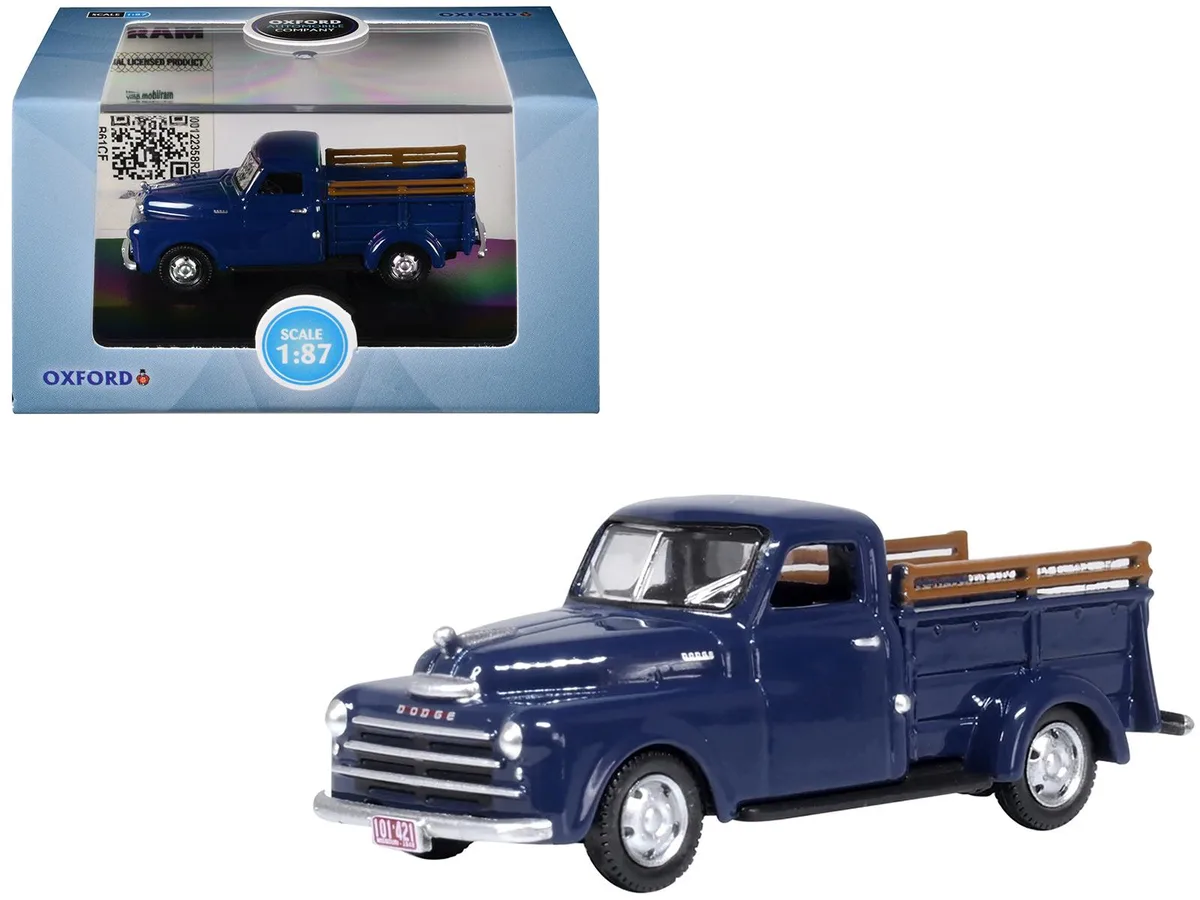 Oxford Diecast Oxford Diecast 1948 Dodge B-1B Pickup Truck Waterway Blue 1/87 Scale hobby collectible — product photo
