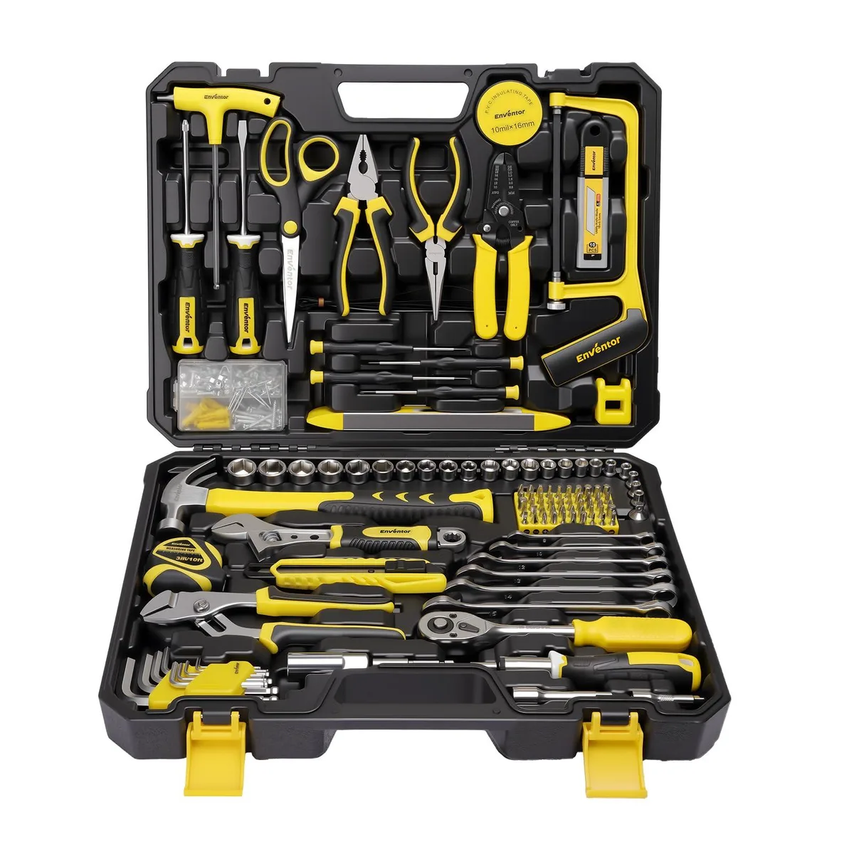 Klein Tools three-piece rivet nut setter kit with curved double-end jaws in chrome finish