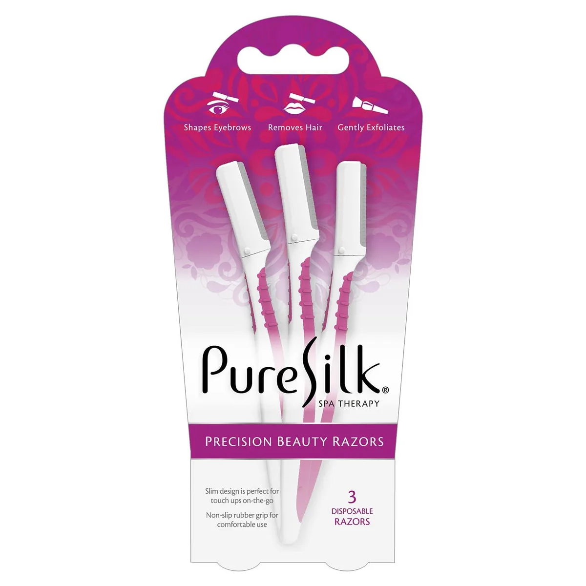  Pure Silk Precision Beauty Dermaplane Razor 3 Count Pink — product photo