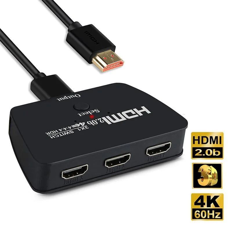 WRIARICH WRIARICH OZQ6 3x1 HDMI video switch 4K@60Hz 18.5Gbps UHD automatic HDCP1.4 black — product photo