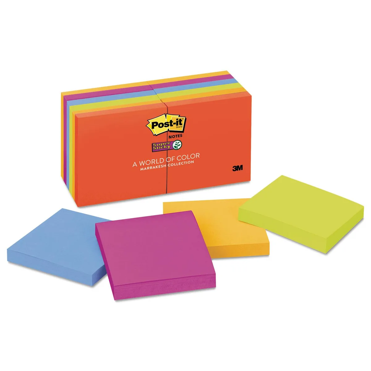 3M 3M 65412SSAN Super Sticky Notes 12 pack 90 sheet — product photo