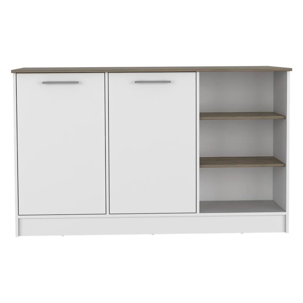 FM FURNITURE FM FURNITURE Kitchen Island Two Cabinets Three Open Shelves 59.05" Wide — product photo