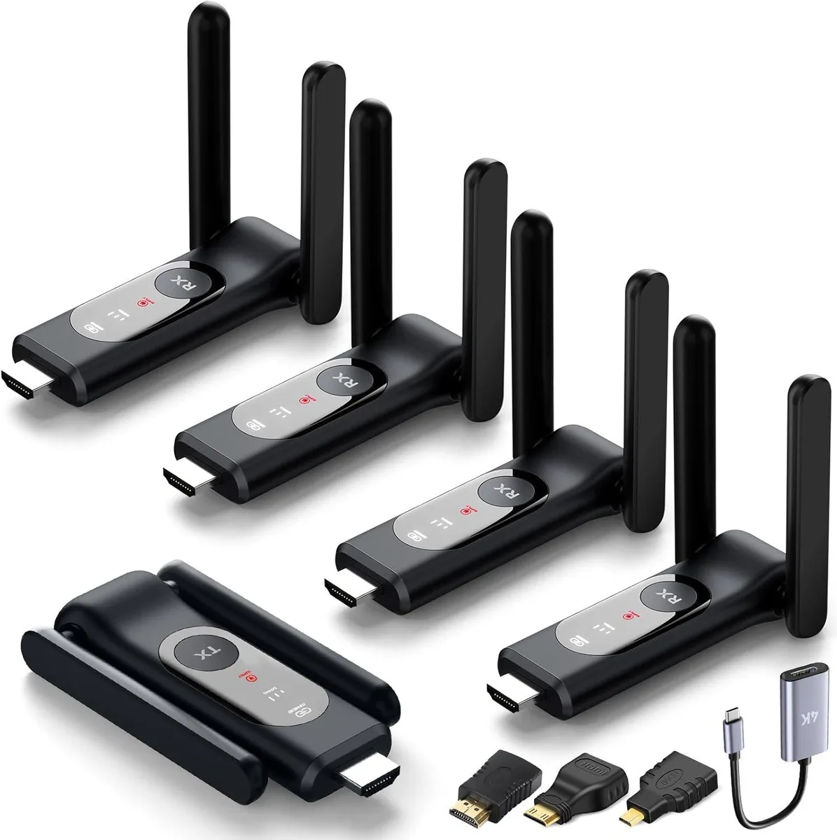 BFKK BFKK Wireless HDMI Transmitter with 4 Receivers 165FT 2.4+5.8GHz — product photo