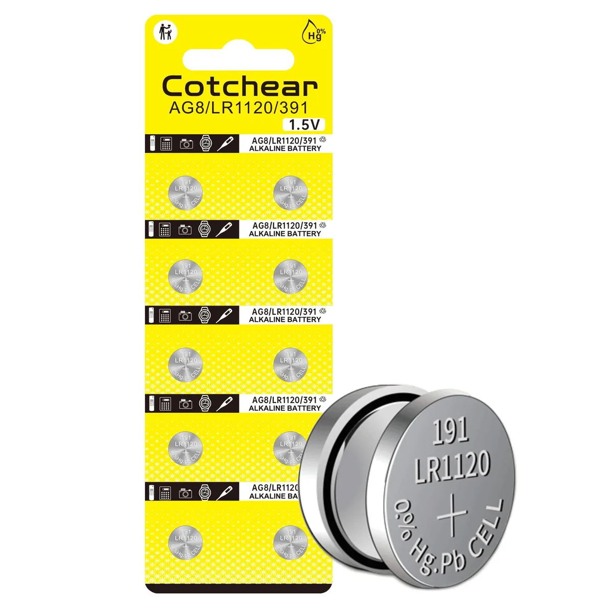 No Sew No Sew AG8 1.5V Alkaline Button Cell 45mAh 10-Pack — product photo
