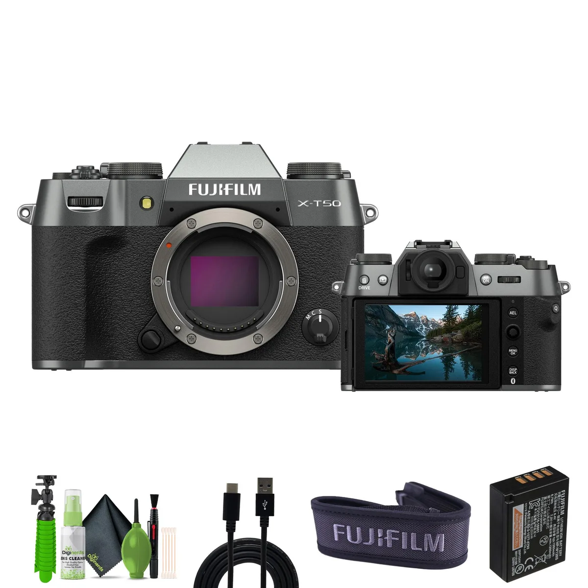 FUJIFILM FUJIFILM X-T50 Mirrorless Camera Kit Charcoal Silver — product photo