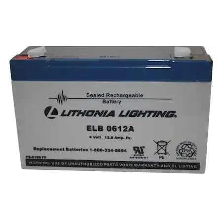 Acuity Lithonia Acuity Lithonia ELB 0612A 6V 12Ah Lead Calcium Battery — product photo