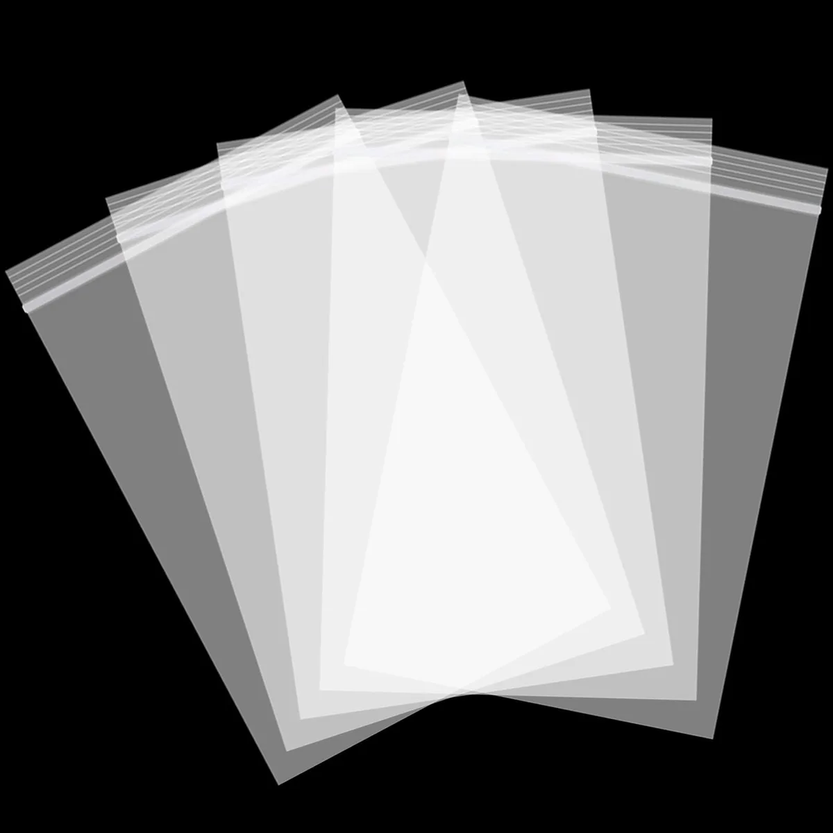 Pack of 200 clear rectangular zip bags, 4 by 6 inches, 2 mil thick