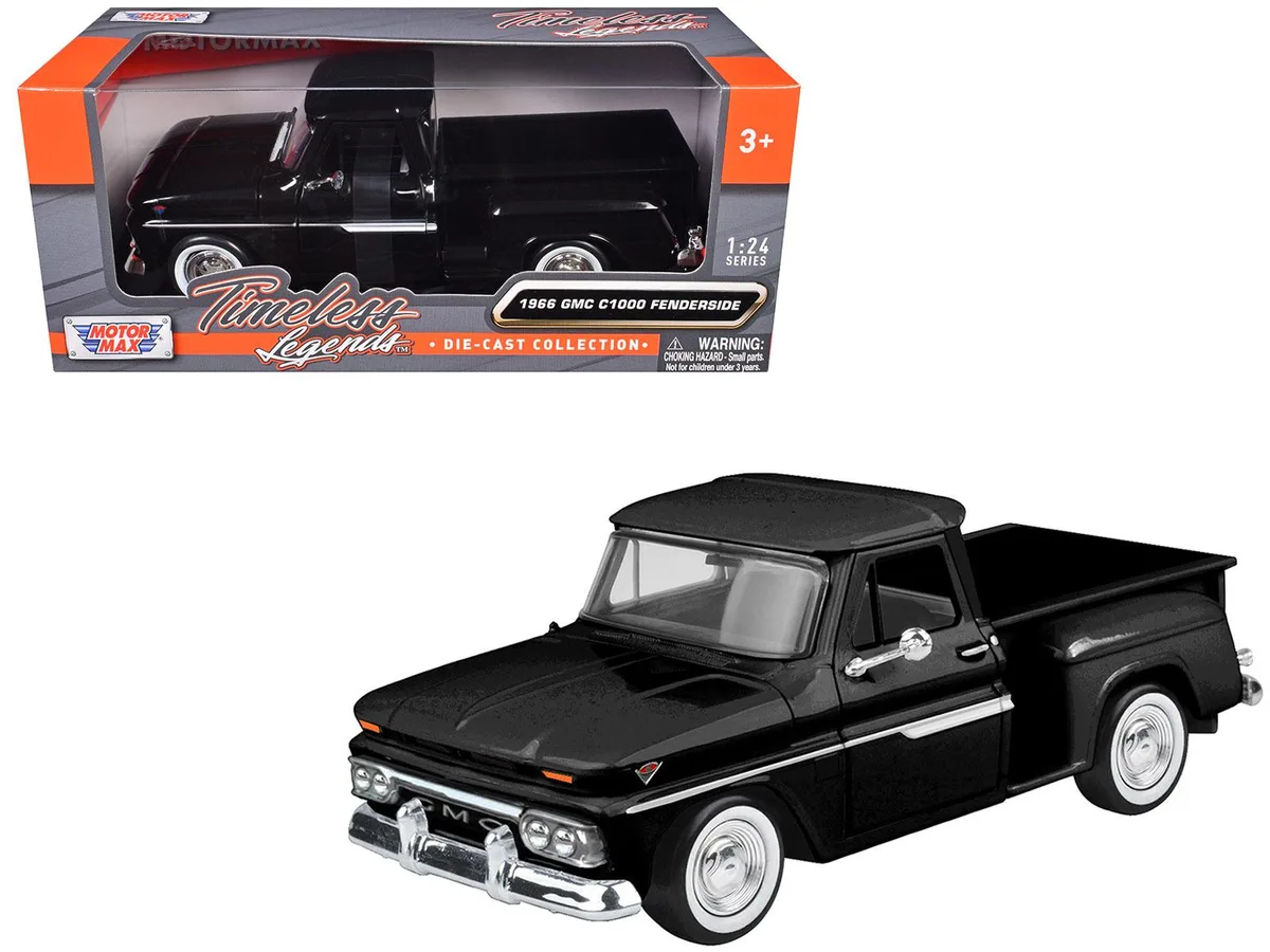 MOTORMAX MOTORMAX 1966 GMC C1000 Fenderside Pickup 1/24 Timeless Legends Black — product photo