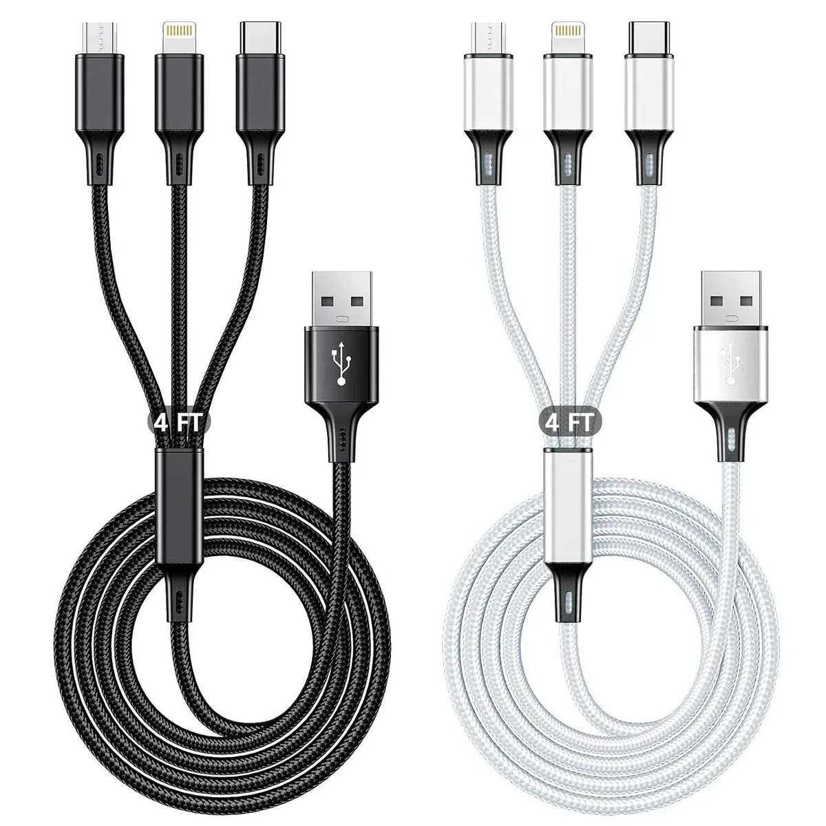 Kootion Kootion 3-in-1 USB Cable 3A 1.2 m 2-Pack — product photo