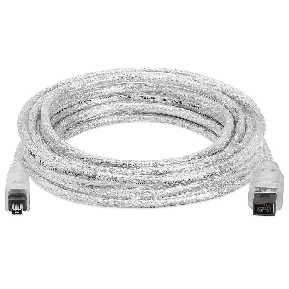  Cmple FireWire 800 9-Pin to FireWire 400 4-Pin Cable 15FT Clear — product photo