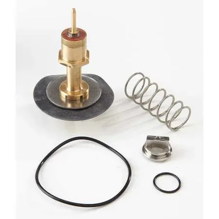 Watts 009 relief kit components laid out, aluminum finish