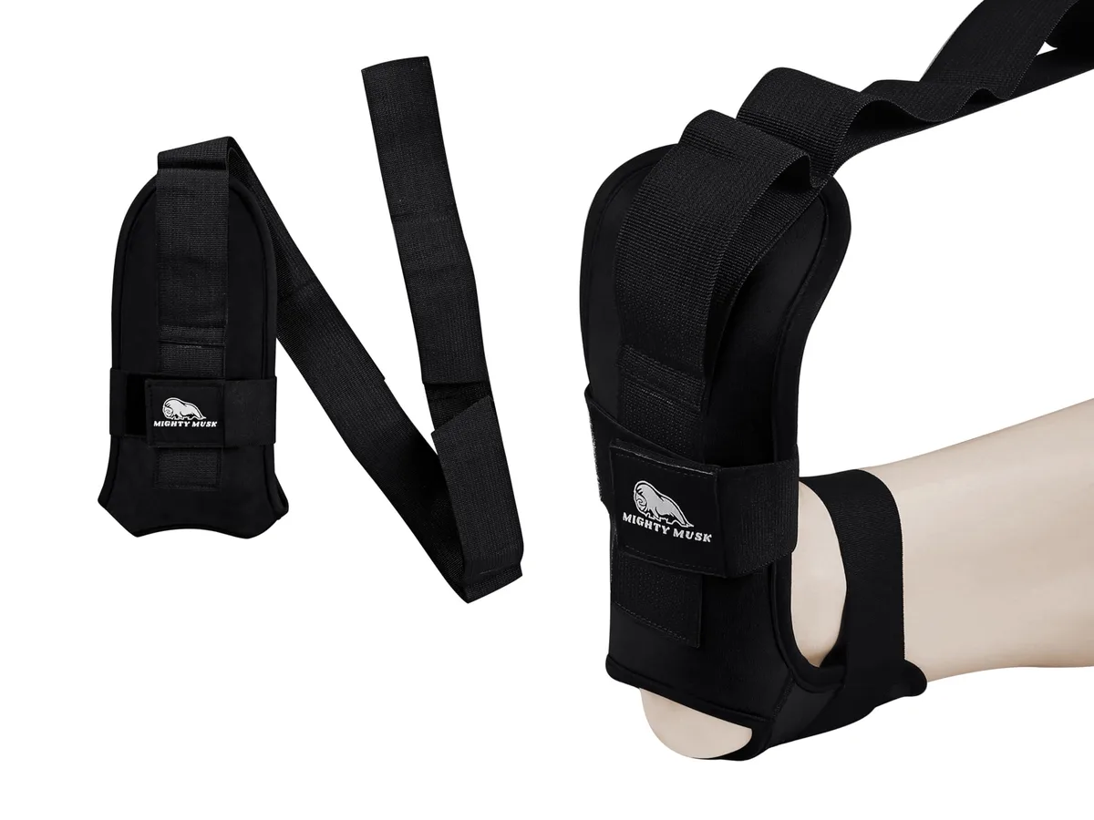 Black nylon stretching strap with multiple loops, small size, pack of 10