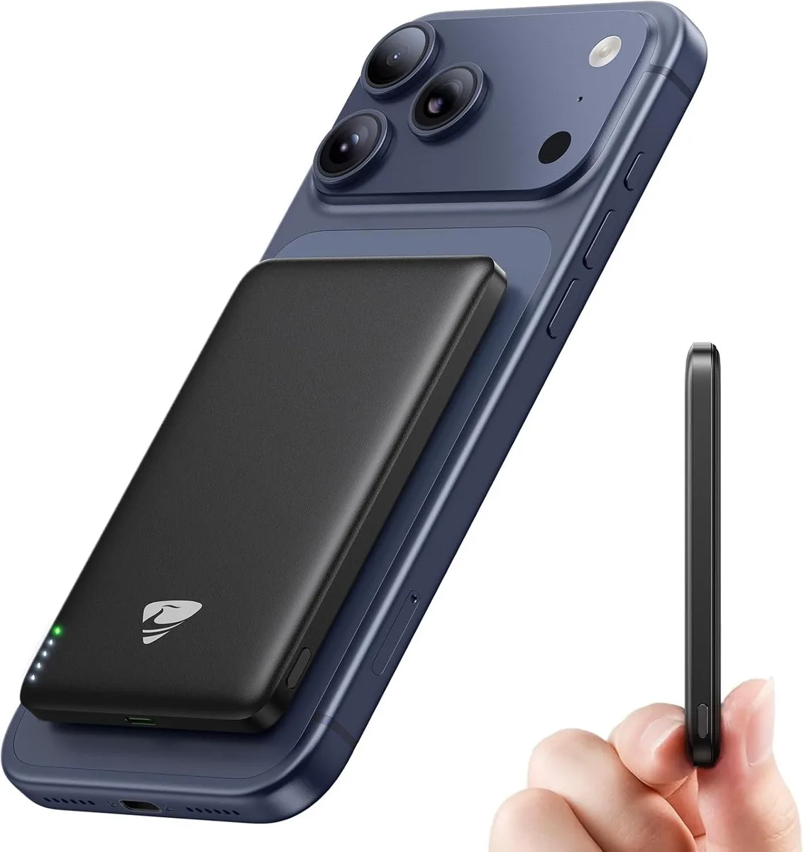WOOJONG WOOJONG 5000mAh Magnetic Power Bank Ultra Slim 20W PD USB-C Cable iPhone 12-17 — product photo