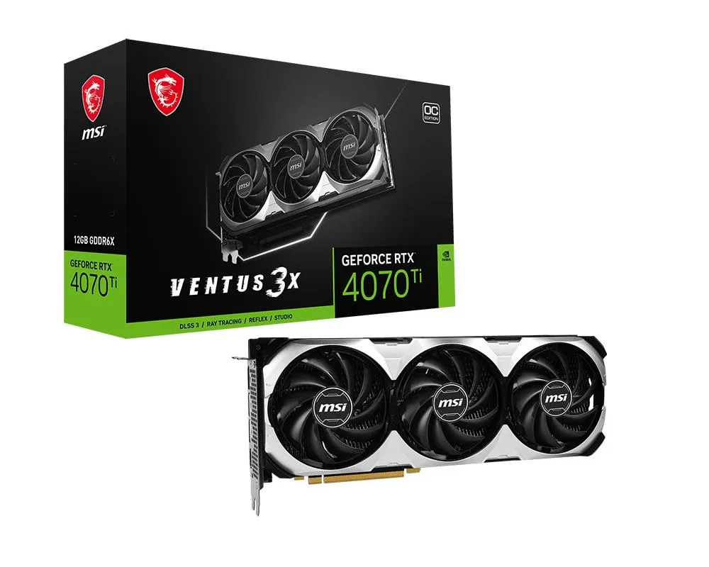 MSI MSI Ventus GeForce RTX 4070 Ti VENTUS 3X 12G OC graphics card — product photo