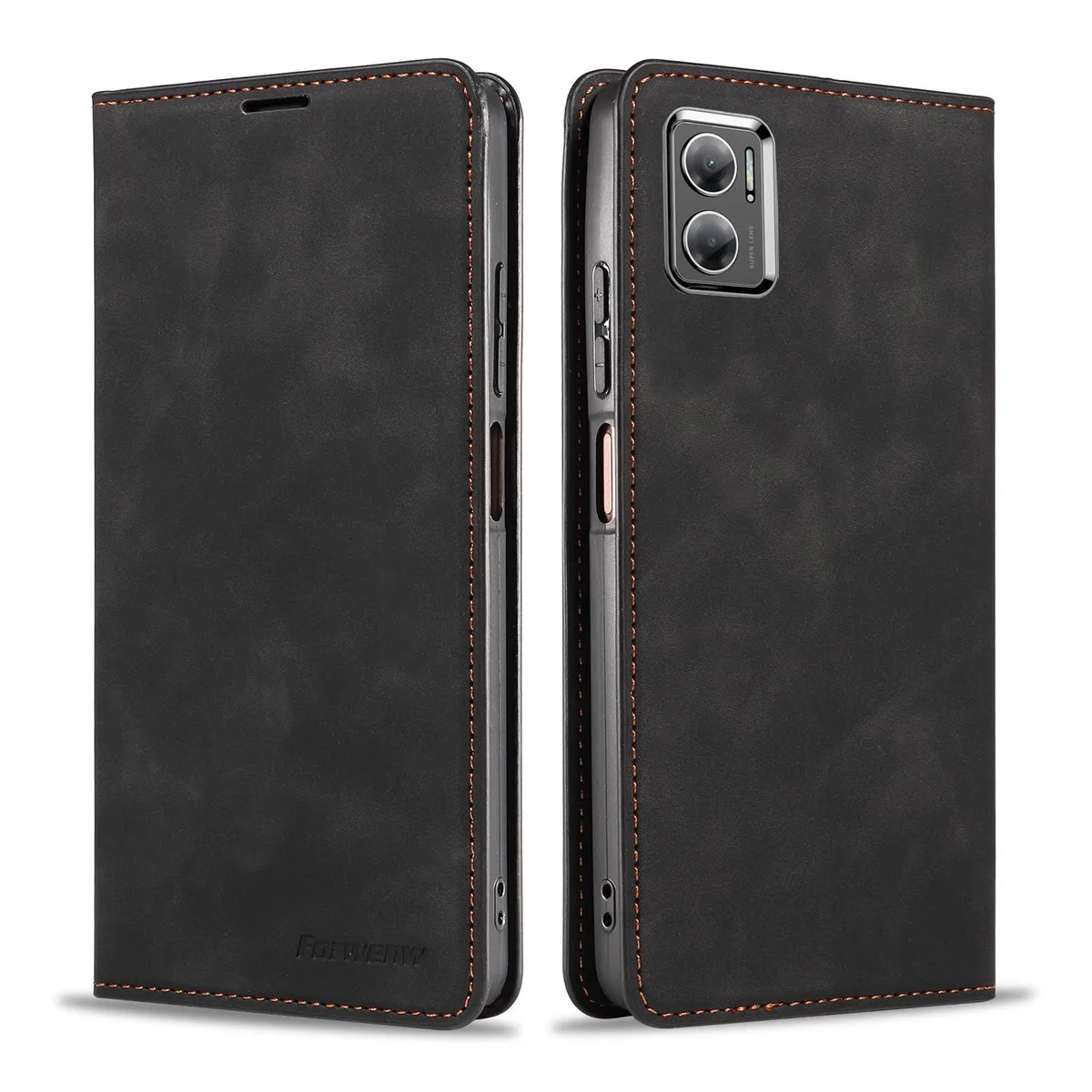BONAEVER BONAEVER Flip Wallet Case for Xiaomi Redmi 10 5G / 10 Prime+ / Note 11E 5G / 11 Prime 5G Black — product photo