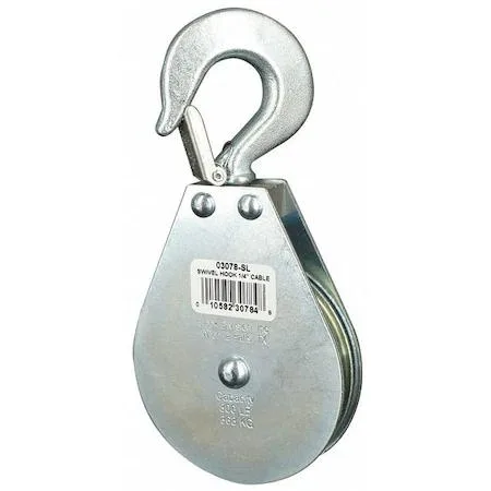 Value Brand Value Brand Pulley Block 800 lb 1/4 in Wire Rope Swivel Hook — product photo