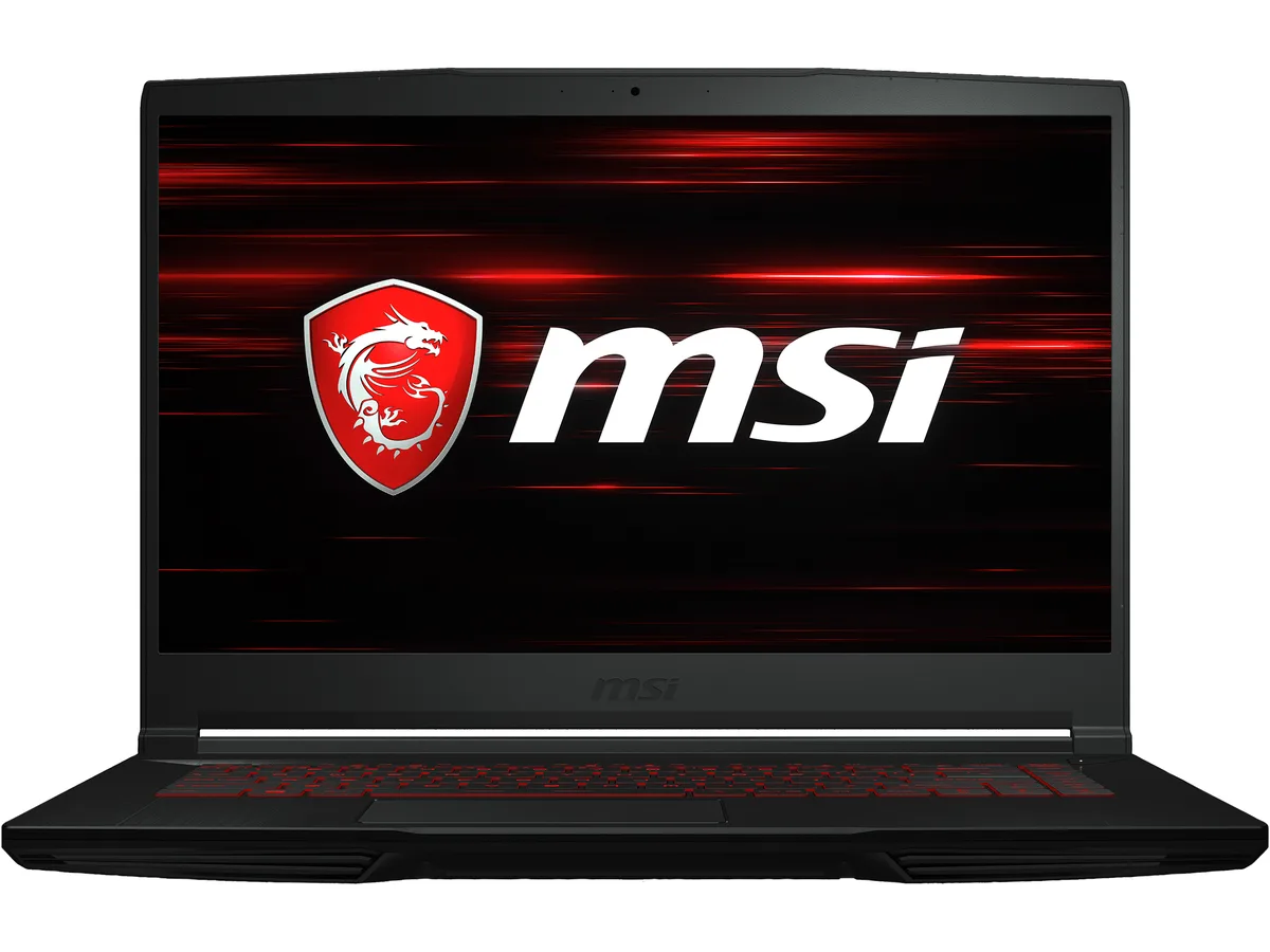 Black 15.6 inch thin gaming laptop with hair brushed aluminum finish