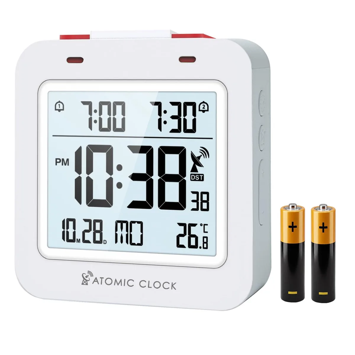 Emerson 26008 Atomic Alarm Clock 3.15in White — product photo