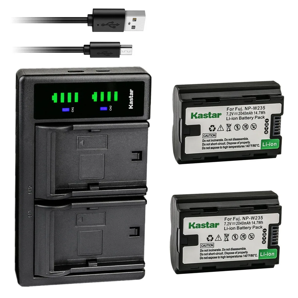 Kastar Kastar NP-W235 2-Pack Battery &amp; LTD2 USB Charger — product photo