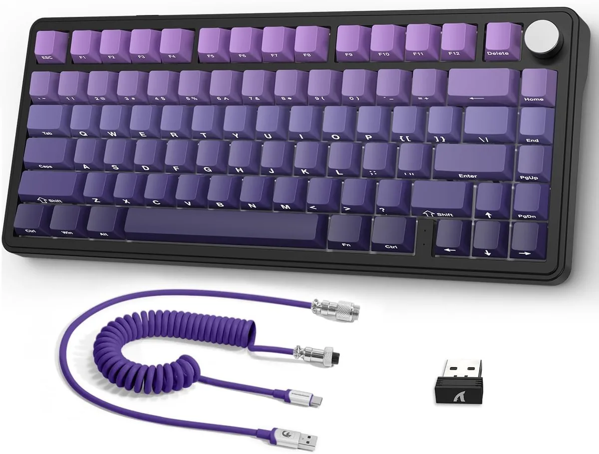 usbroway usbroway X85 75% 81-key Wireless Mechanical Gaming Keyboard Purple — product photo