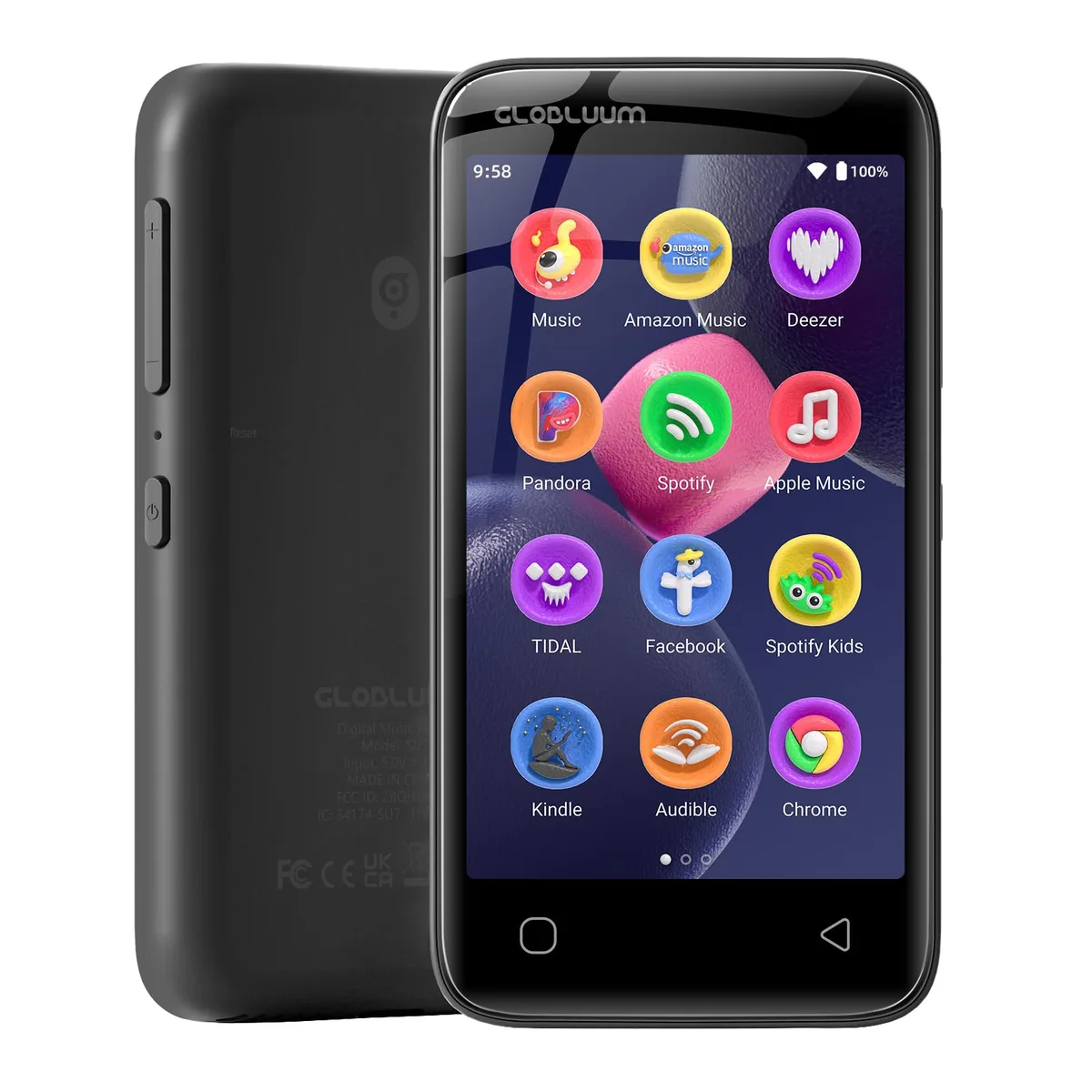  Globluum SU7 96GB MP3 Player Bluetooth 5.0 Glossy Black — product photo