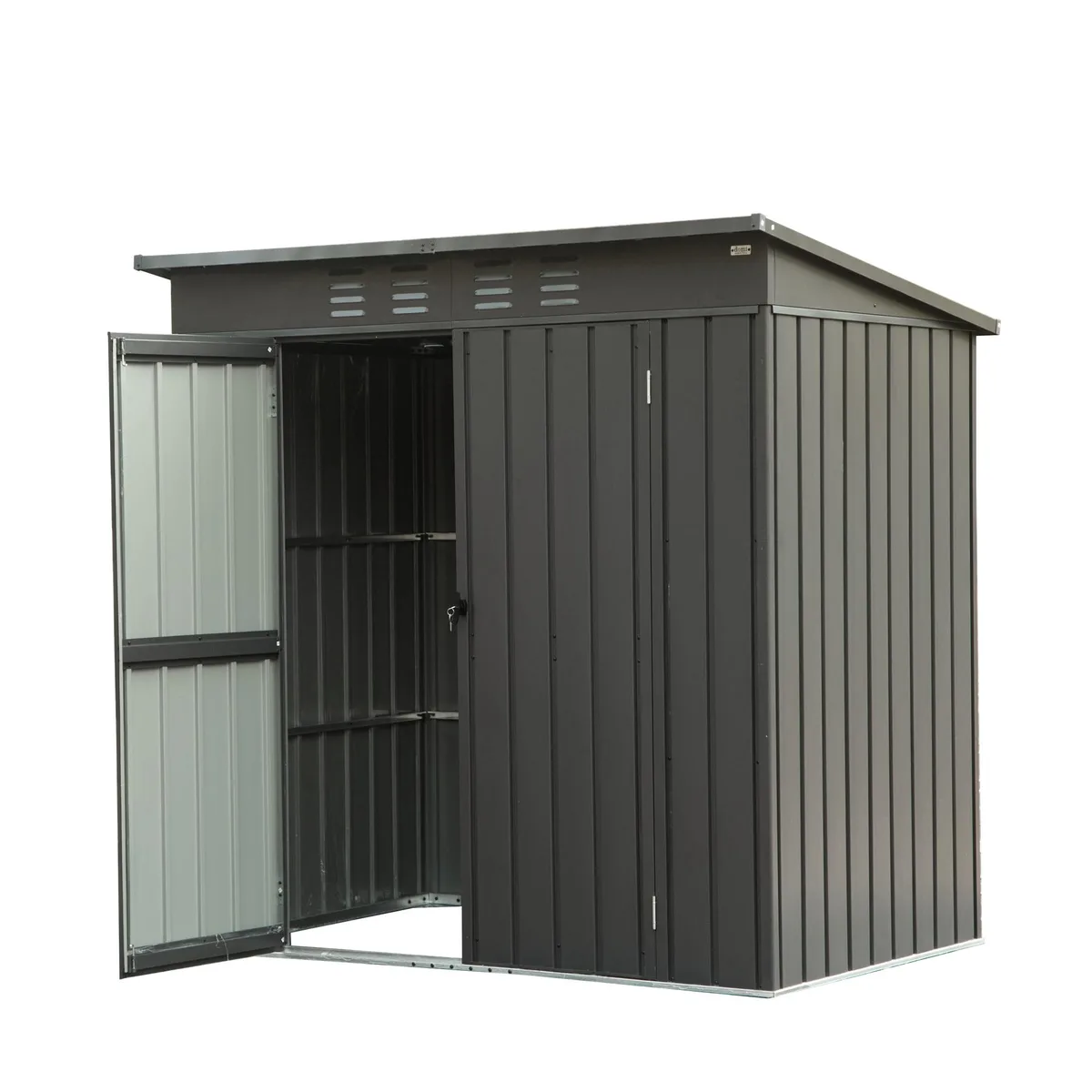 tuphen tuphen Dark Gray Metal Trellis 6x4ft Sloping Roof 16 Vents — product photo