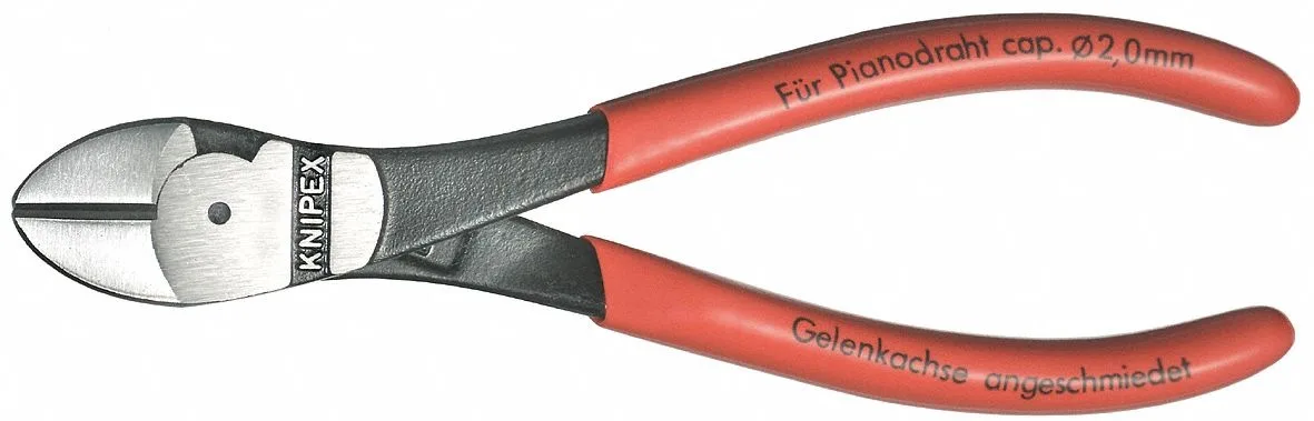 Knipex high leverage diagonal cutters with dipped pistol grip handles