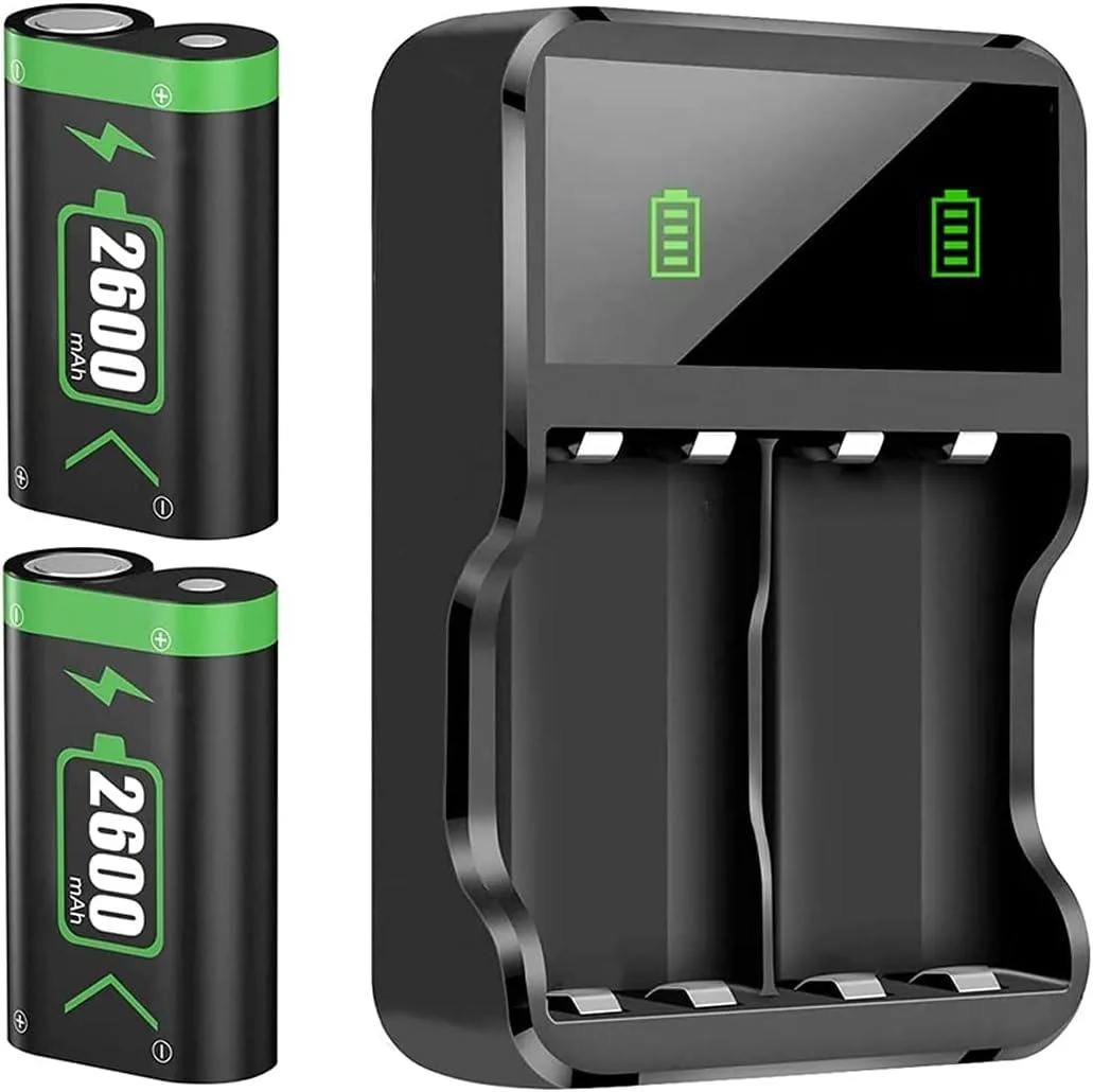 BONAEVER BONAEVER 2 Pack 2600mAh Rechargeable Battery Pack and Charger for Xbox Series / Xbox One — product photo