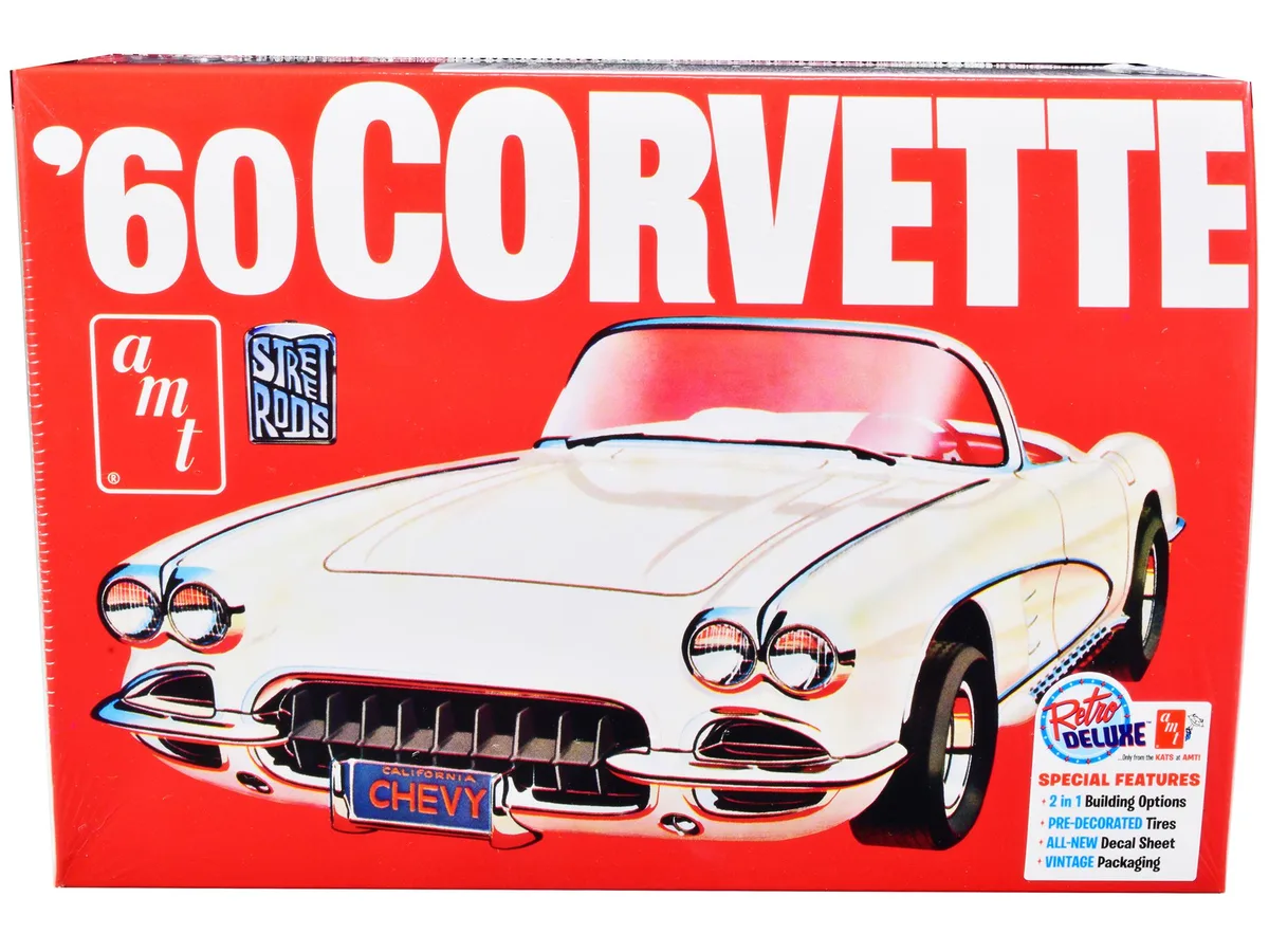 AMT AMT 1960 Chevrolet Corvette Street Rods 1/25 Scale Model Kit 87 Parts — product photo
