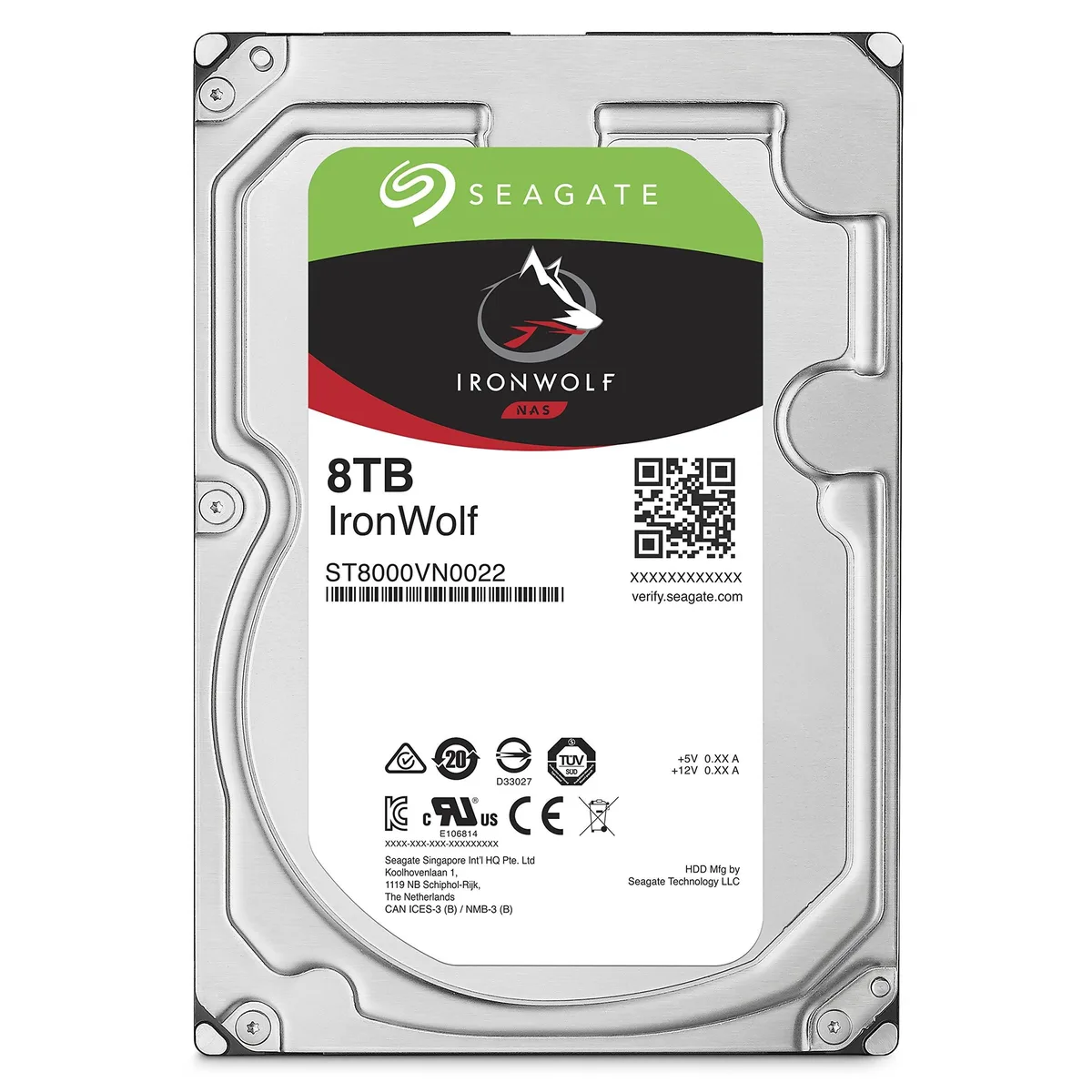 Seagate Seagate IronWolf 8TB 3.5" SATA 7200RPM 256MB Cache 2 in 1 Accessory — product photo