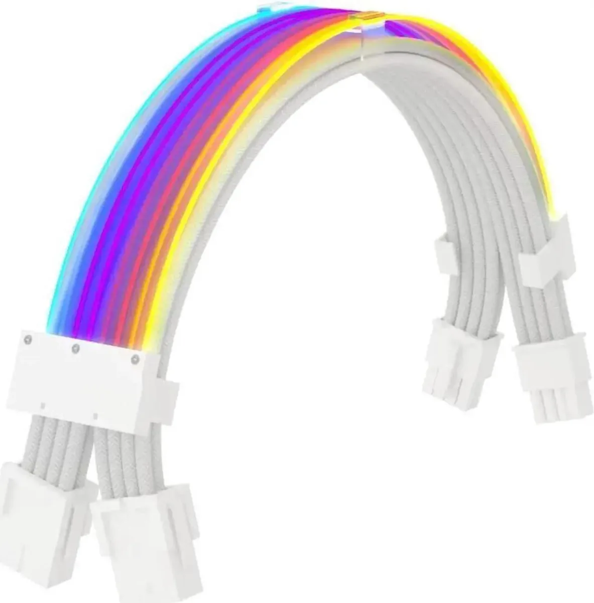 Vszerda Vszerda Full White ARGB GPU Power Cable 24 Pin internal power cable — product photo