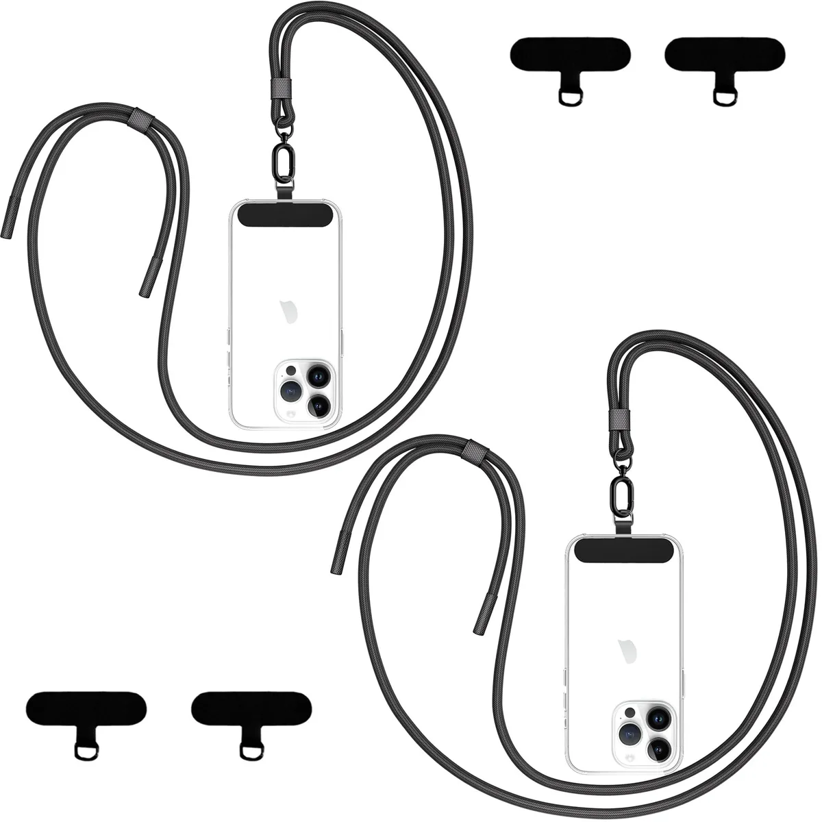  Qyoocom Phone Lanyard 2 Pack Black 63 inch .6mm pads — product photo