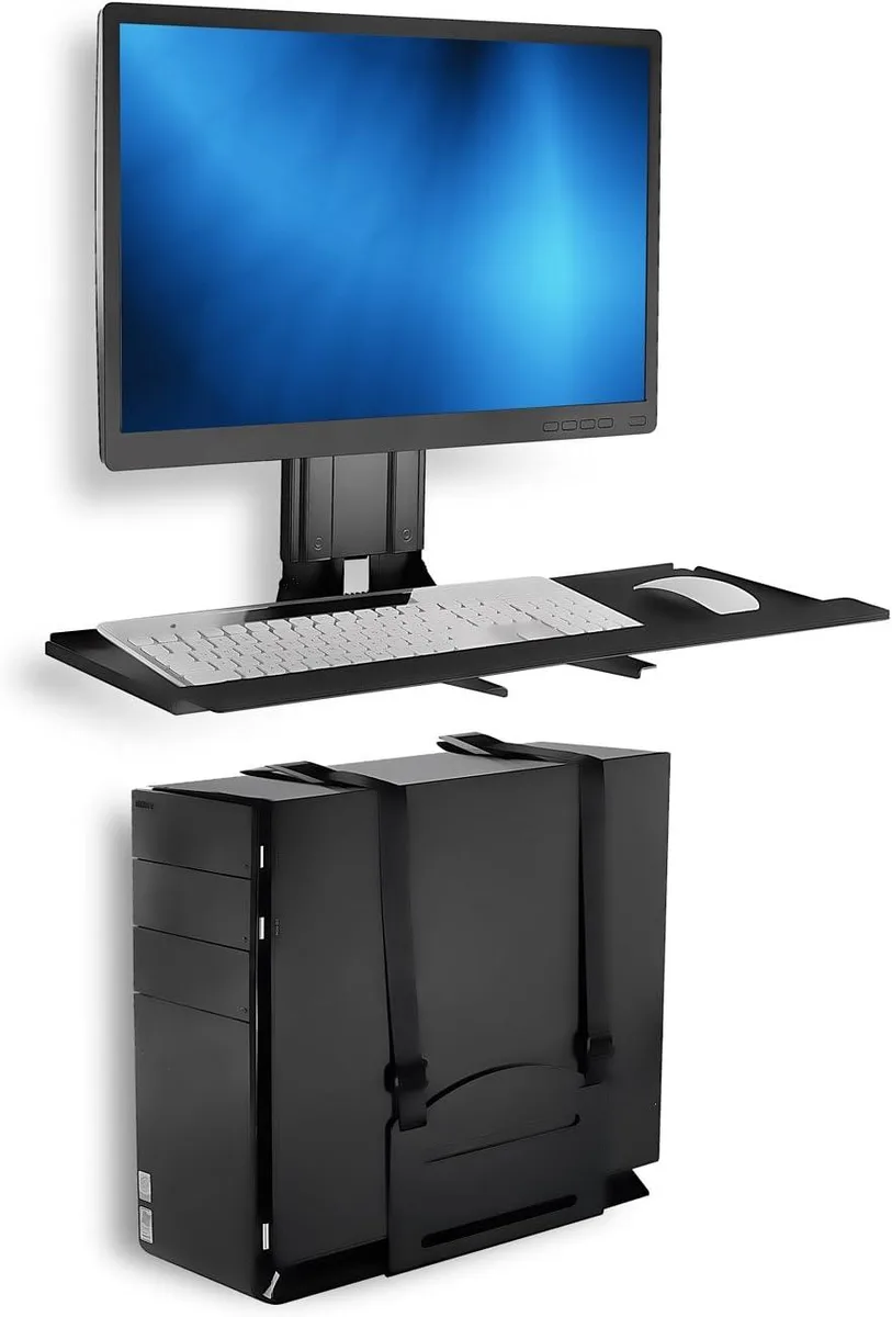 PISKEKAT PISKEKAT 25 Inch Wall Mount Keyboard Tray with CPU Holder MI-7919 — product photo