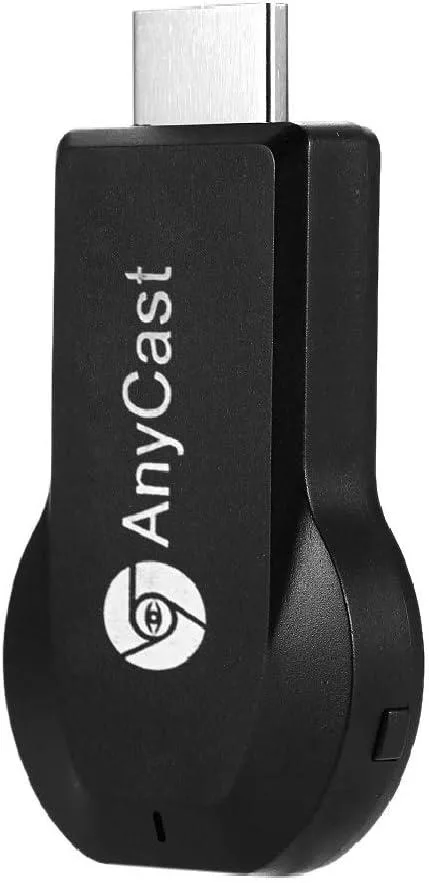 Small black HDMI dongle with USB power cable