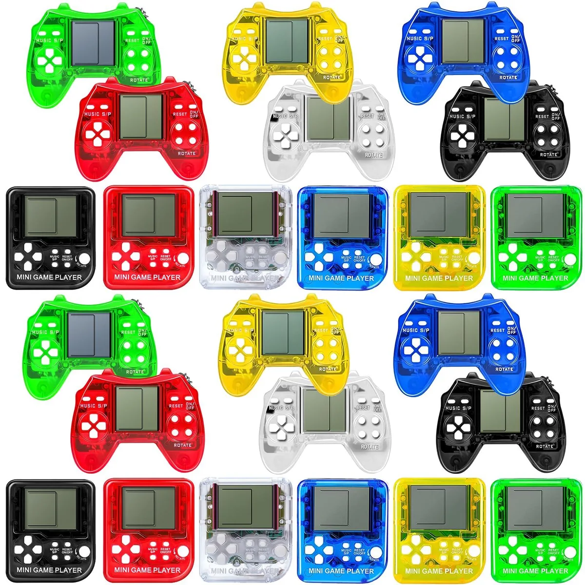 SSRMX 24-Pack Mini Arcade Game Keychain Party Favors 26 Games 99 Levels Multi-Color — product photo