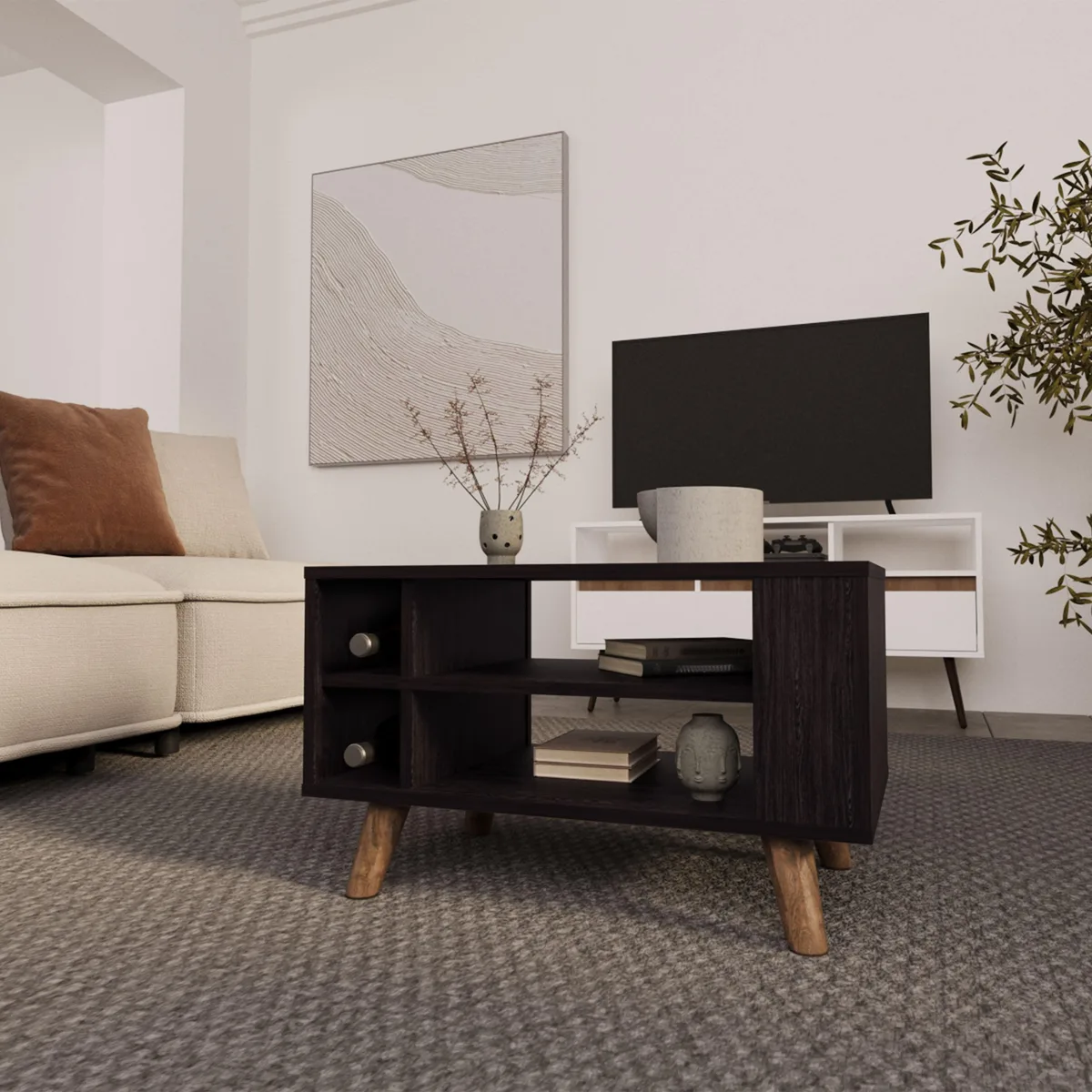 tuphen tuphen Wengue Coffee Table with Open Storage Brown — product photo