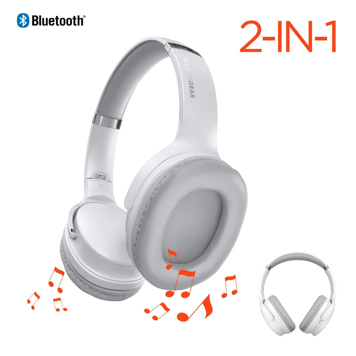 HyperGear HyperGear Flip 2-in-1 Headphones Speaker White — product photo