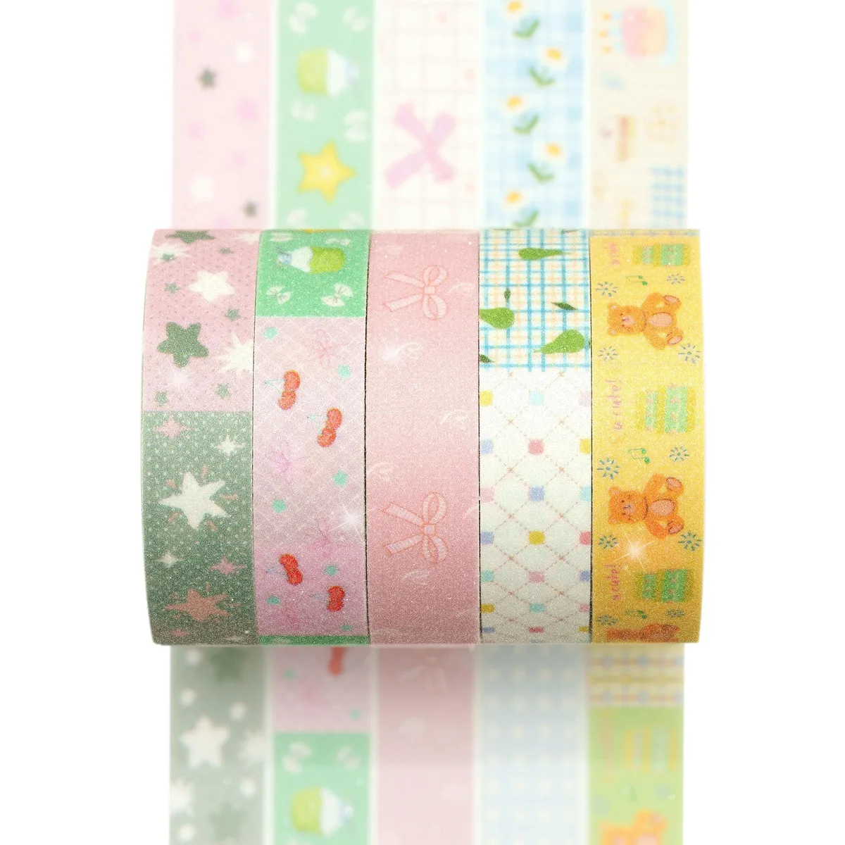YUBX YUBX Washi Tape 5 Rolls 10 mm × 2 m Pastel Dream — product photo
