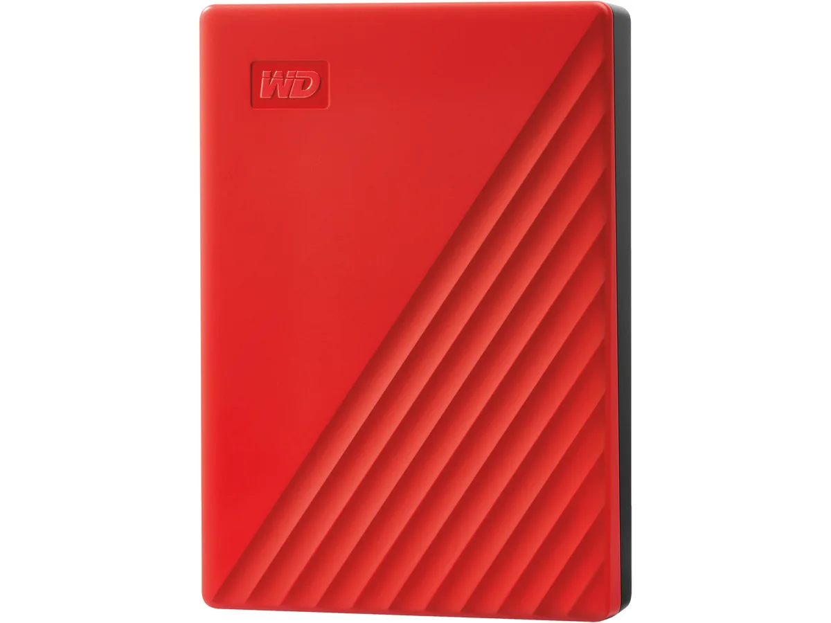 Western Digital Western Digital My Passport 4TB portable hard drive USB 3.2 Gen 1 Red WDBPKJ0040BRD-WESN — product photo