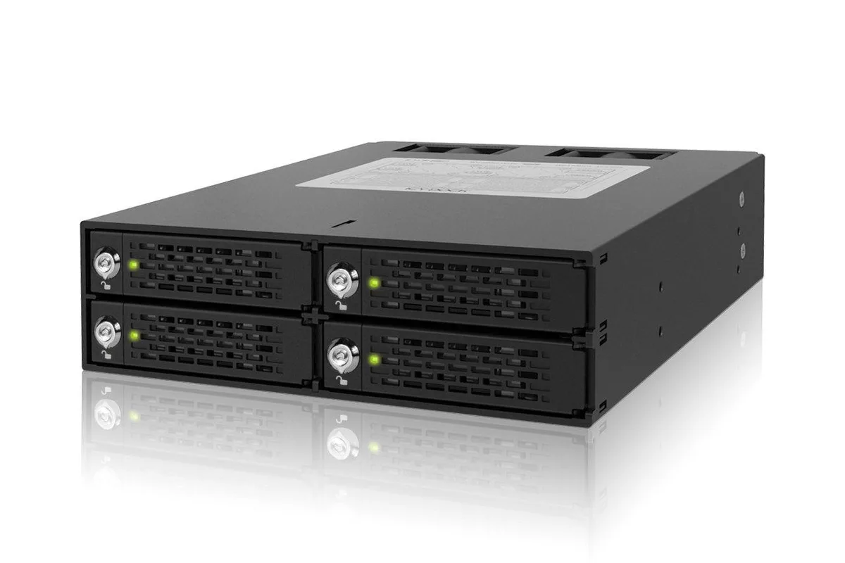 LORDWORLD LORDWORLD 4 Bay 2.5in SAS/SATA Mobile Rack for 5.25in Bay with Keylock — product photo