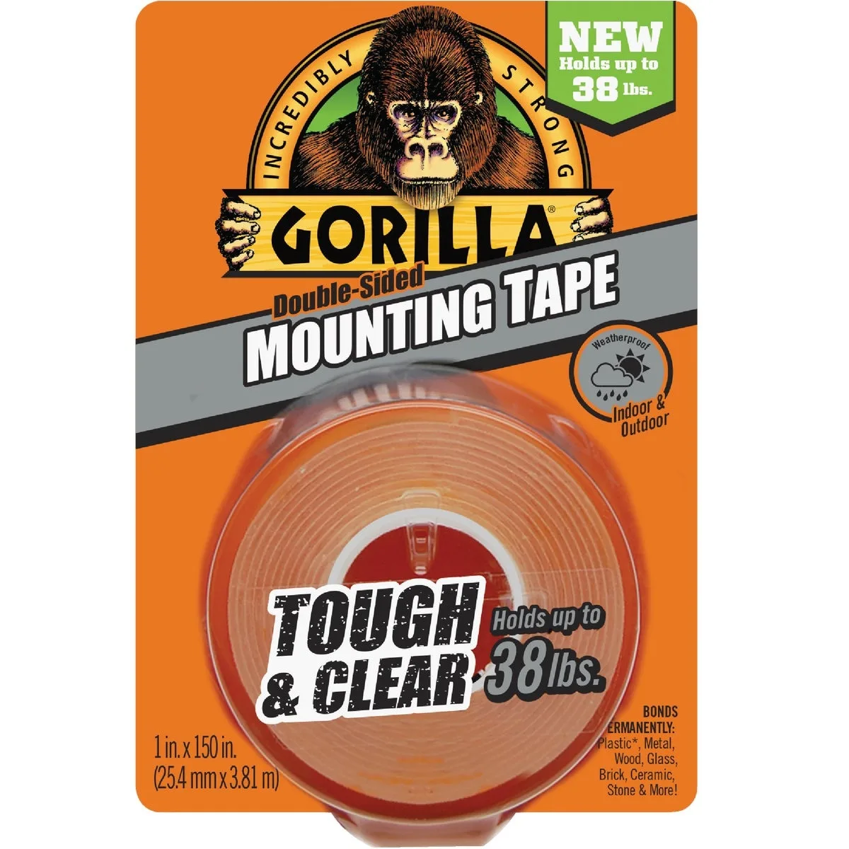 Gorilla Glue Gorilla Glue 6036002 Clear Mounting Tape 38 lb 150 in fastener — fotografie produktu