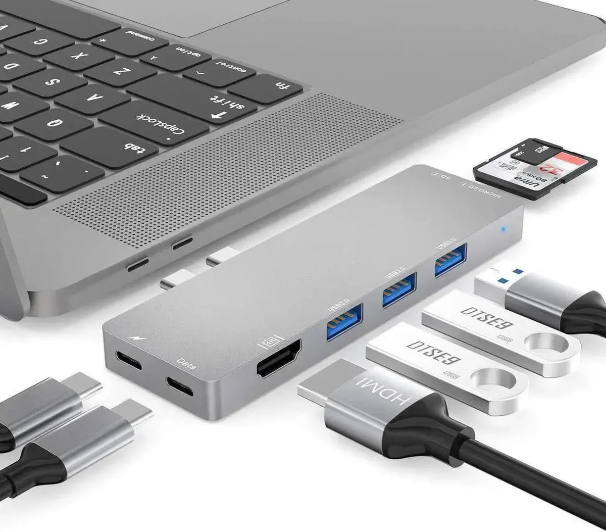 SMUGDESK SMUGDESK 8-in-2 Dual USB-C Hub for MacBook 2017 2018 — product photo