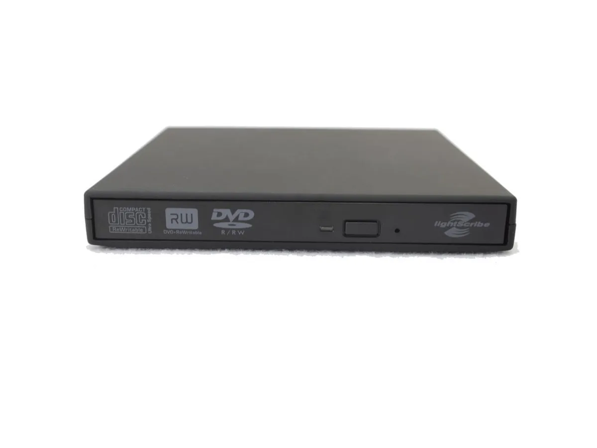 Compact external DVD burner with USB 2.0 cable