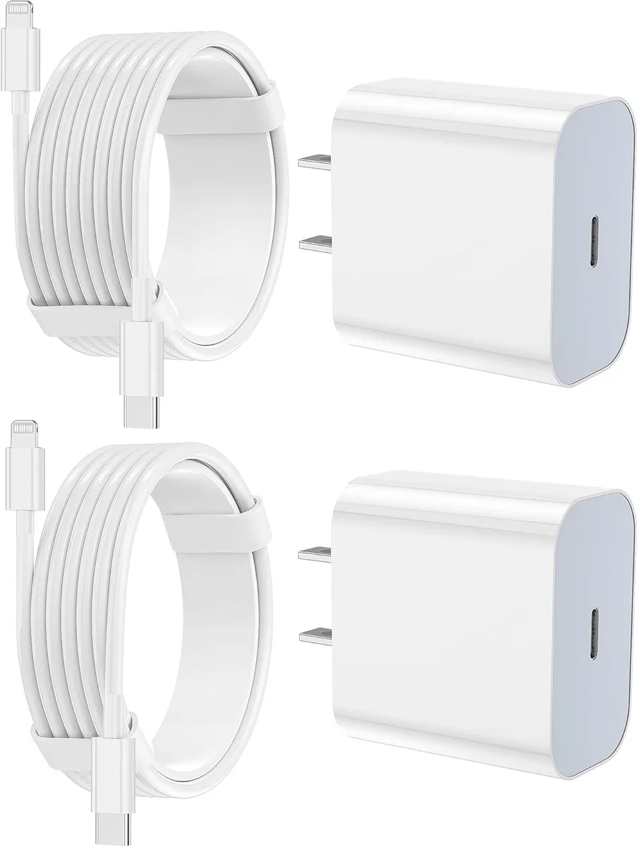 Choseal Choseal 20W USB-C Charger 2 Pack with 6ft &amp; 10ft Lightning Cables — product photo
