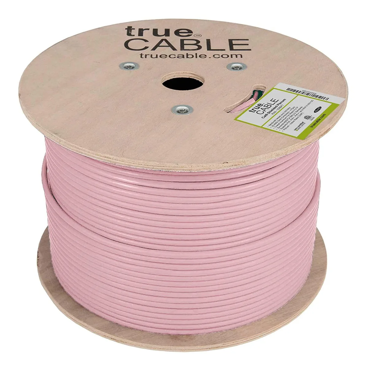 Corn Electronics Corn Electronics Cat6 plenum shielded network ethernet cable 1000 ft pink — product photo