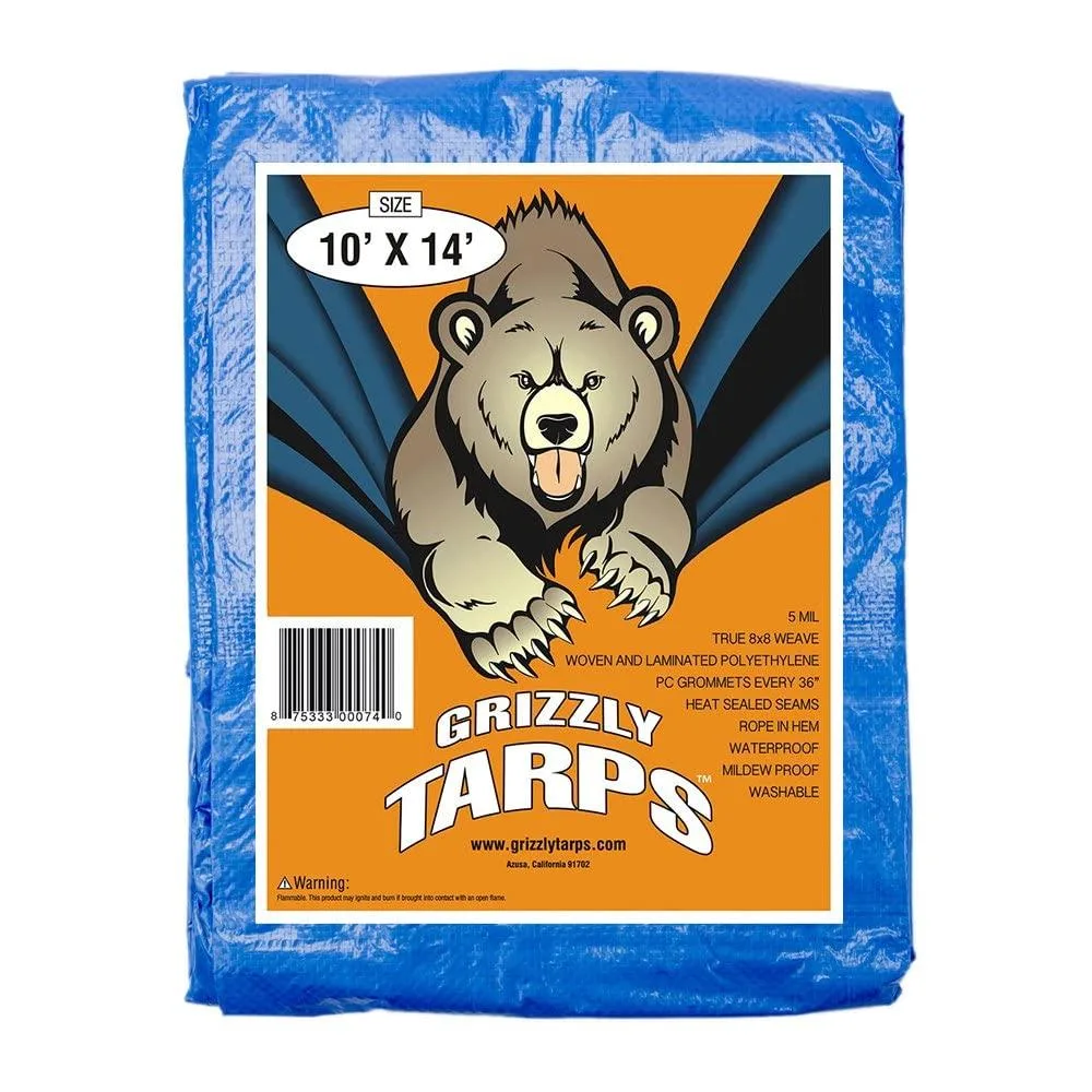  B-Air 10' x 14' Poly Tarp 8x8 Weave 5 Mil Blue — product photo